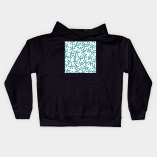 Turquoise Flower design Kids Hoodie